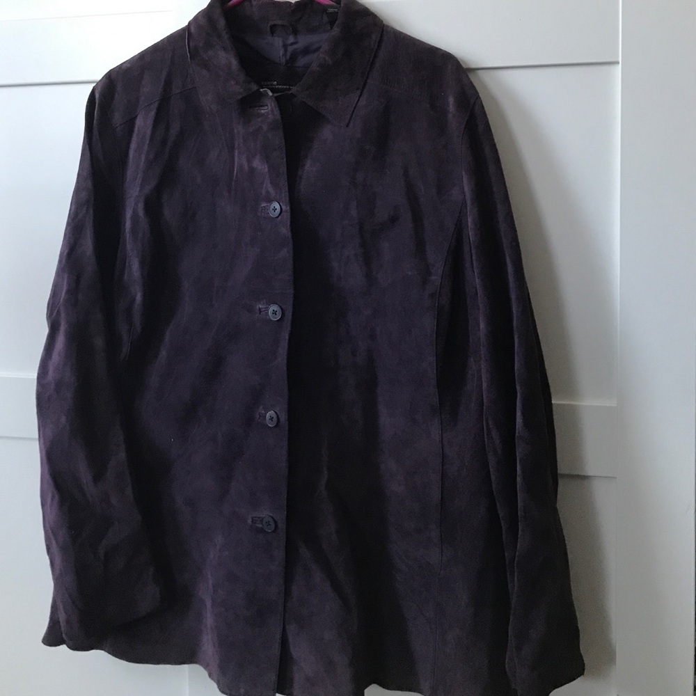Rich purple, leather shirt coat